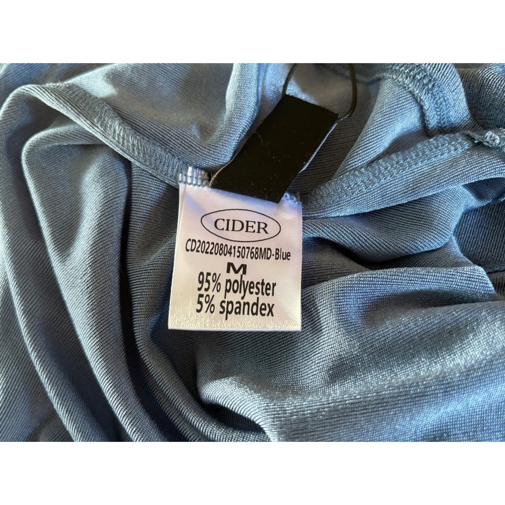 Cider Blue Mock Neck Sleeveless High Low Maxi Dress Medium NWT - Picture 4 of 7